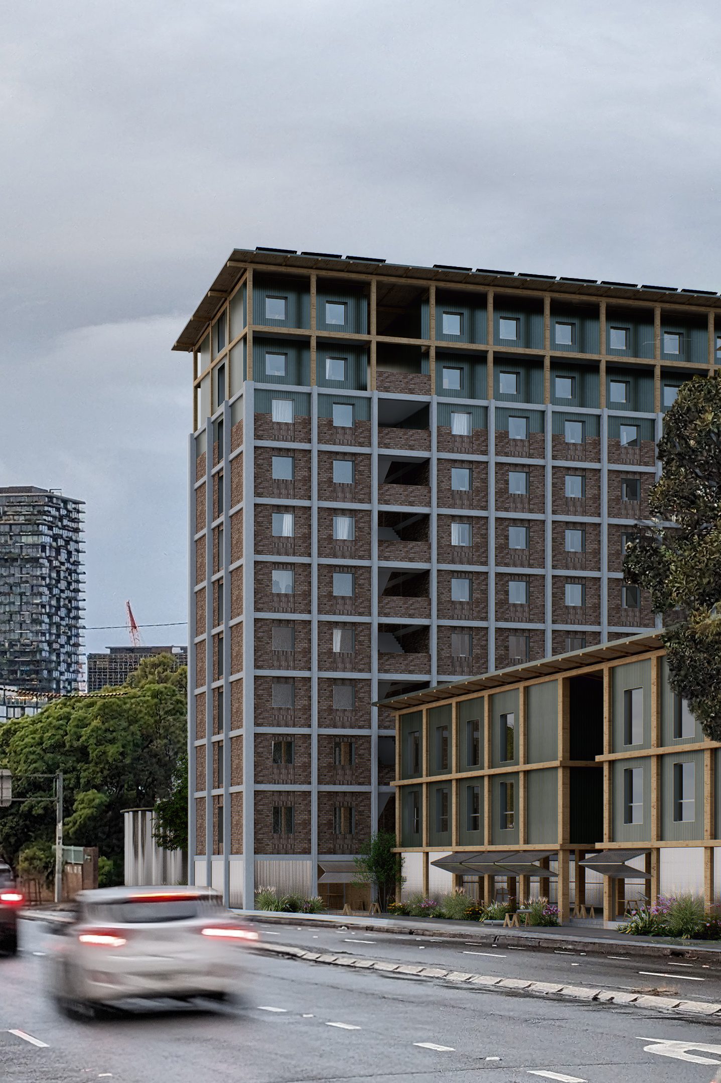 Aboriginal Student Housing — exterior render