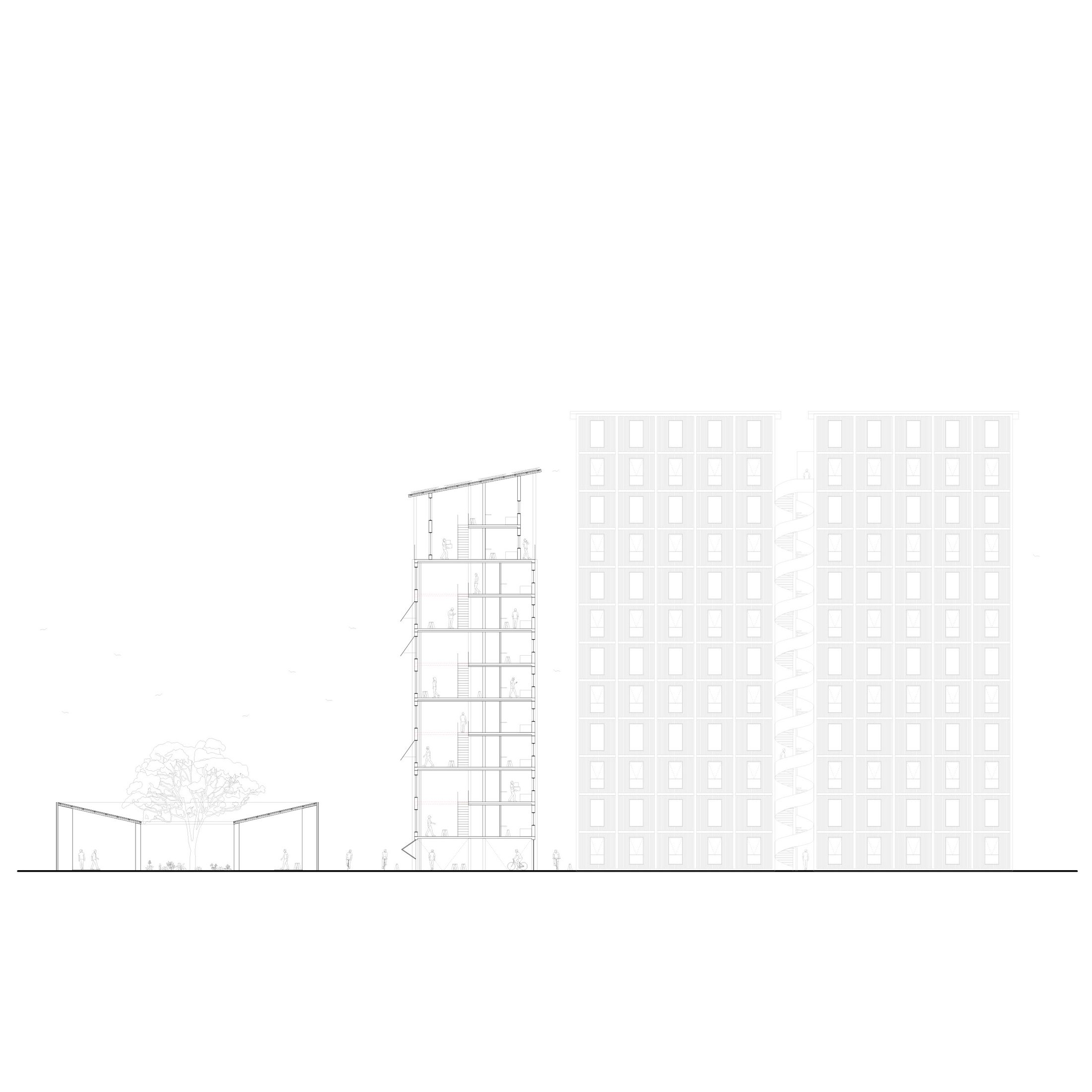 Aboriginal Student Housing — section drawing